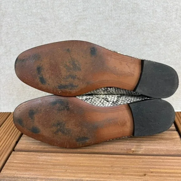 Sam Edelman Womens 10M Loafers Snake Print Chain Detail Slip On Flats Shoes - Picture 9 of 10